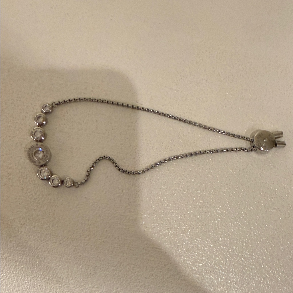 Silver Crystal Accent Adjustable Bracelet - Women Jewelry Mk 30$